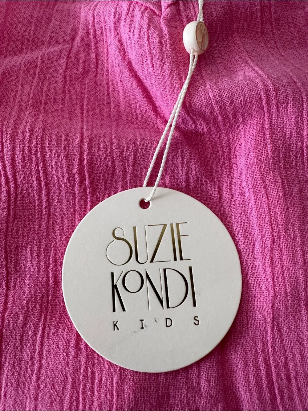 Suzie Kondi Kids Harem Jumpsuit Gauze Pink Cosmos elastic hem and strap 12 years
